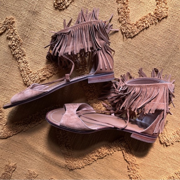 Suede fringe boho sandals - Picture 3 of 7
